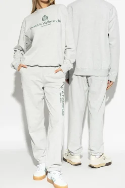 Sporty & Rich SZARY Spodnie dresowe z kolekcji `H&W Crest - Heather`