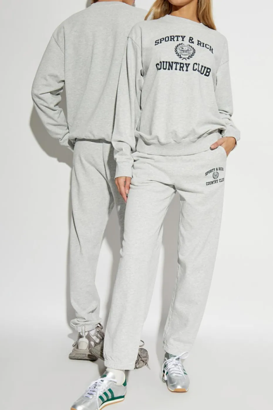 Sporty & Rich SZARY Spodnie dresowe z kolekcji `Wall Street`