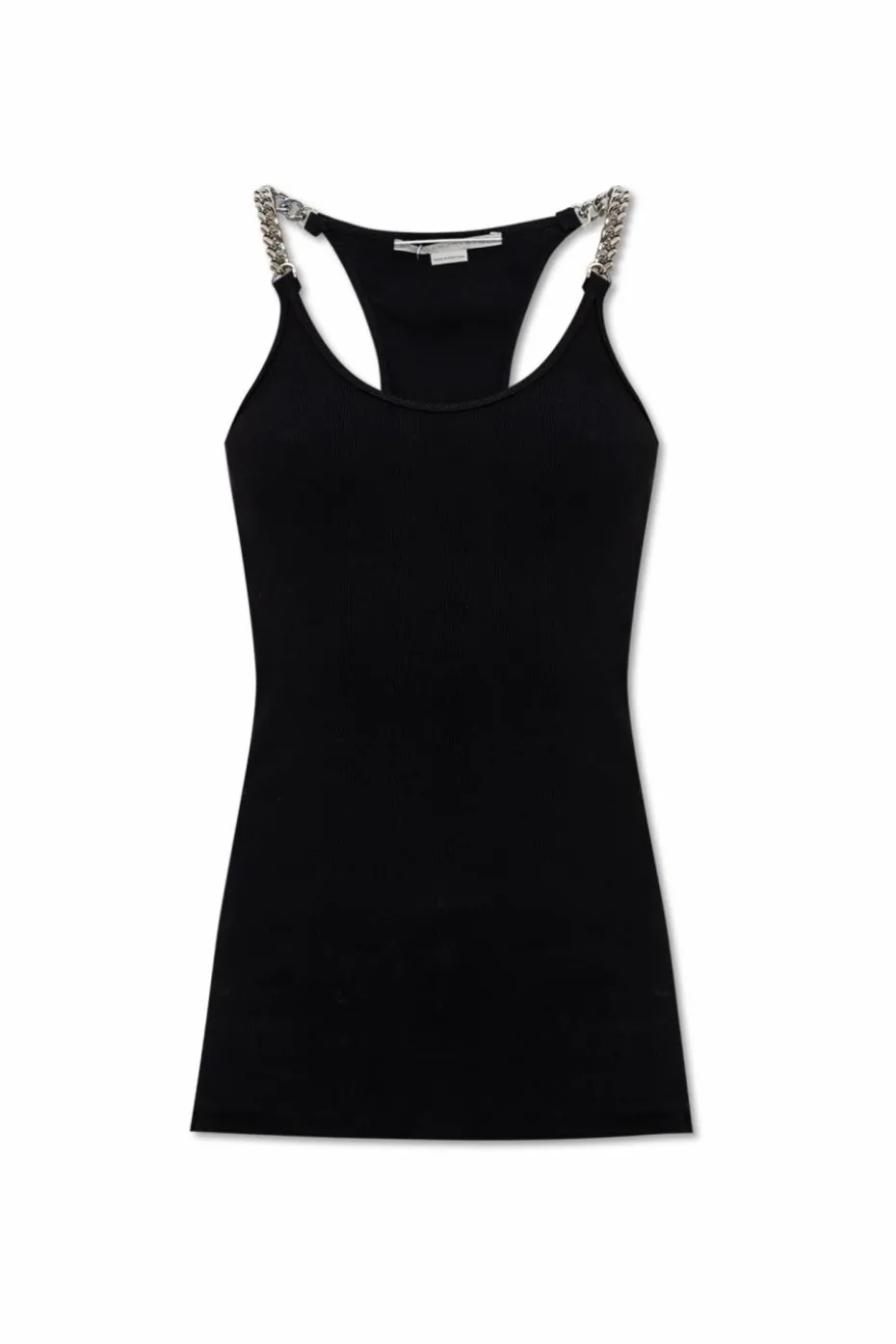 Stella McCartney CZARNY Top z łańcuchem na ramiączkach