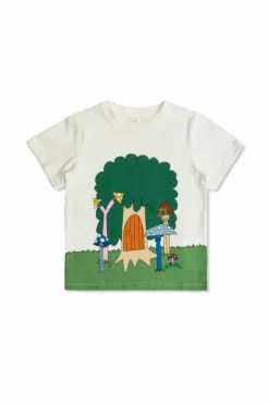 Stella McCartney Kids BIAŁY T-shirt z kolorowymi przypinkami
