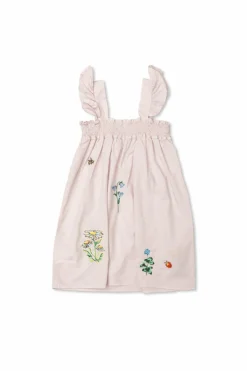 Stella McCartney Kids FIOLETOWY Sukienka z kolorowym haftem