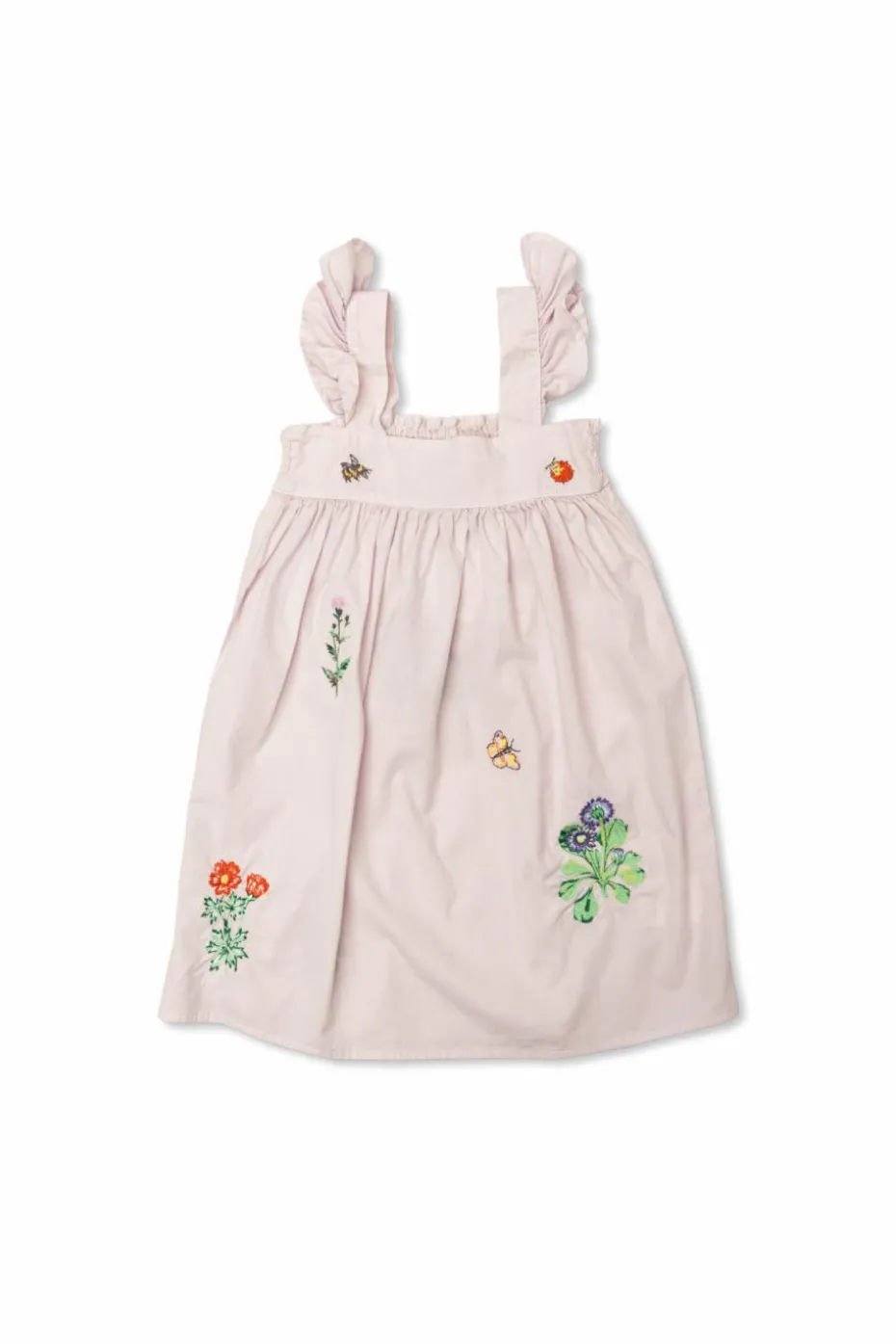 Stella McCartney Kids FIOLETOWY Sukienka z kolorowym haftem