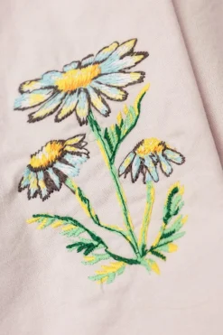 Stella McCartney Kids FIOLETOWY Sukienka z kolorowym haftem