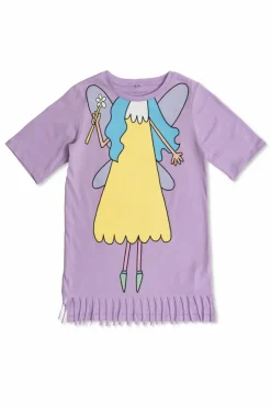 Stella McCartney Kids FIOLETOWY Sukienka z frędzlami
