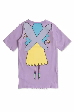 Stella McCartney Kids FIOLETOWY Sukienka z frędzlami