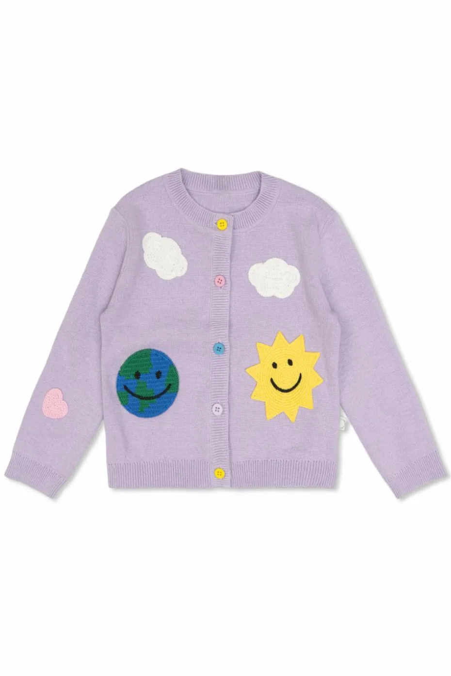 Stella McCartney Kids FIOLETOWY Kardigan z naszywkami