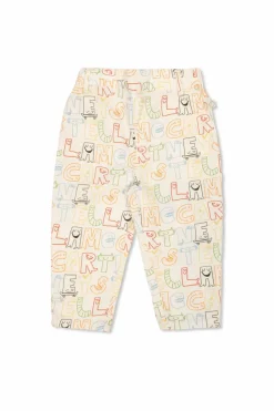 Stella McCartney Kids kremowy Bawełniane spodnie z nadrukiem