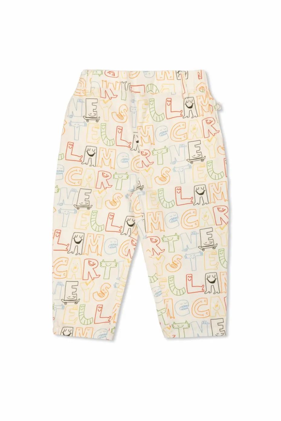 Stella McCartney Kids kremowy Bawełniane spodnie z nadrukiem