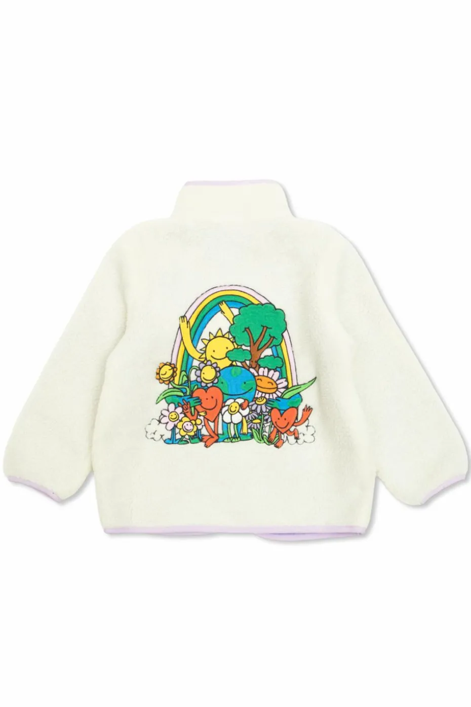 Stella McCartney Kids kremowy Polar z motywem kwiatowym