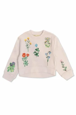 Stella McCartney Kids kremowy Bluza z motywem kwiatowym