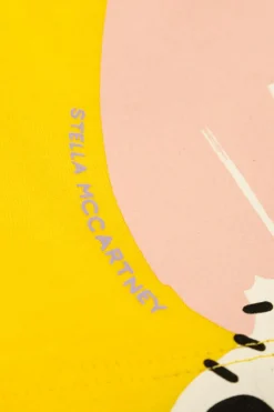 Stella McCartney Kids ŻÓŁTY T-shirt z motywem kota