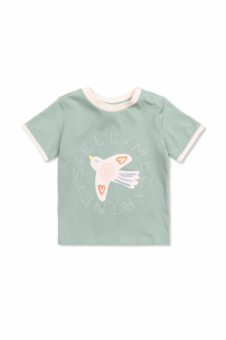 Stella McCartney Kids ZIELONY T-shirt z kolorowym nadrukiem
