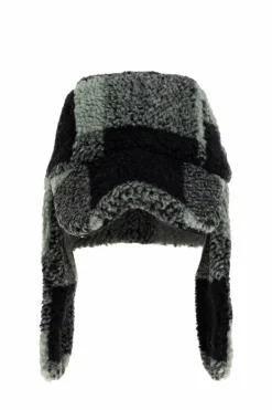 Stella McCartney Kids ZIELONY Futrzana czapka z nausznikami
