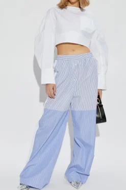 Stella McCartney NIEBIESKI Spodnie ze wzorem w prążki