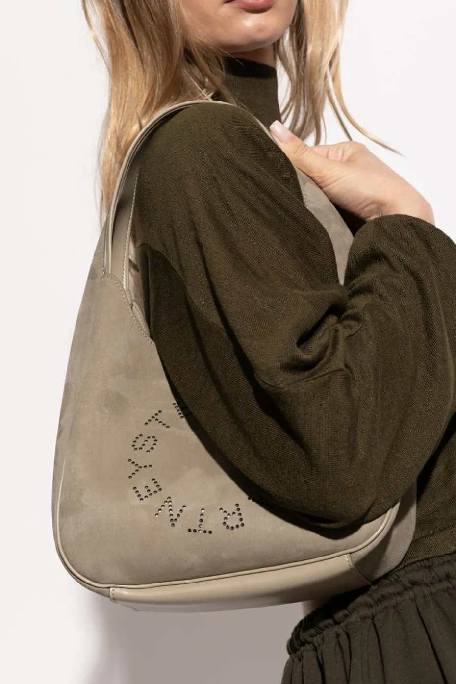 Stella McCartney SZARY Torba na ramię `Logo Small`