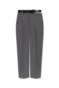 Stella McCartney SZARY Wełniane spodnie w kant