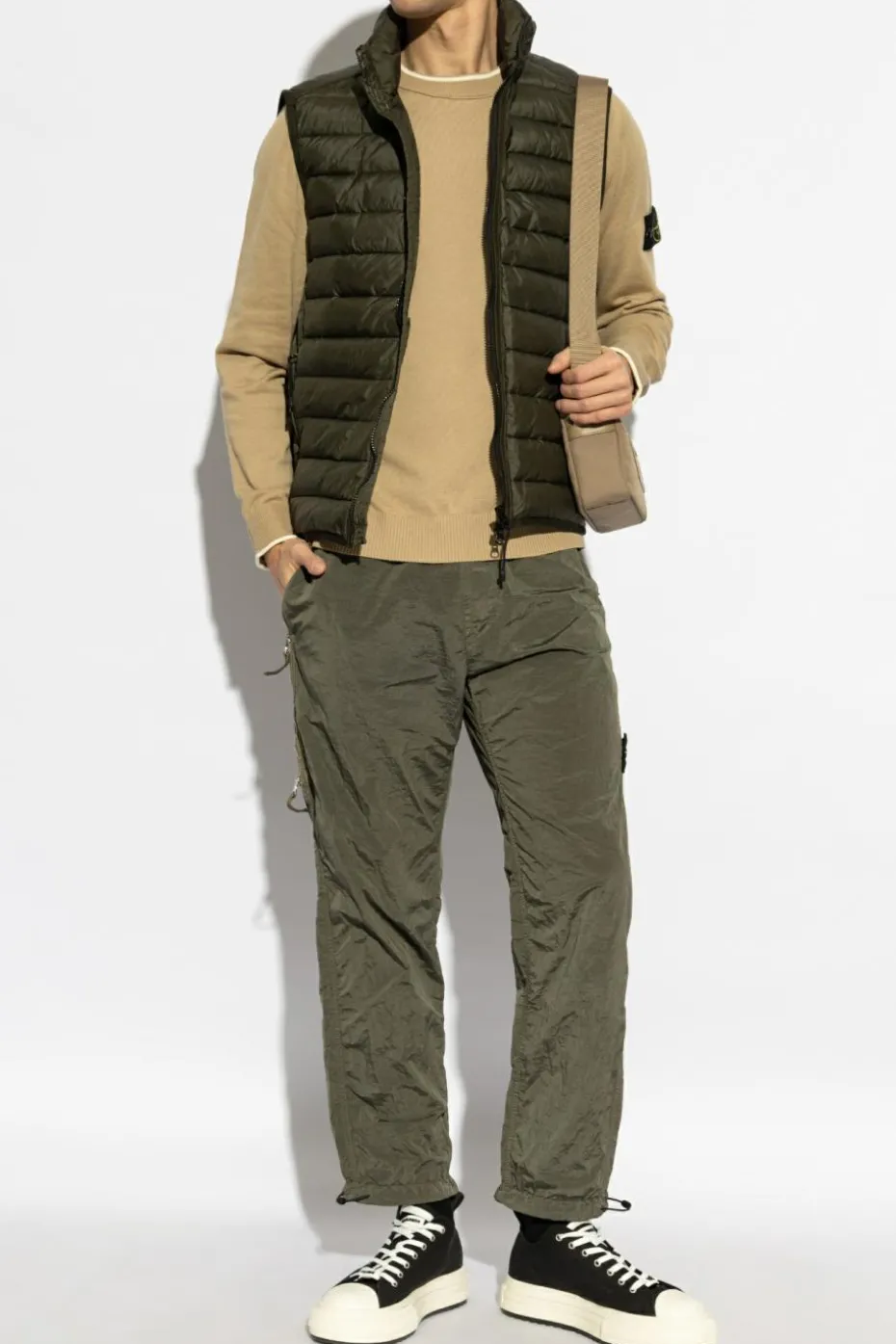 Stone Island beżowy Sweter z okrągłym dekoltem