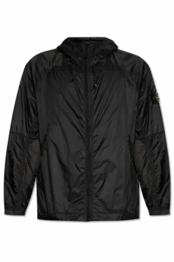 Stone Island CZARNY Kurtka `Ripstop Light Ht Nylon`