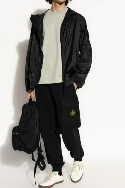 Stone Island CZARNY Kurtka `Ripstop Light Ht Nylon`