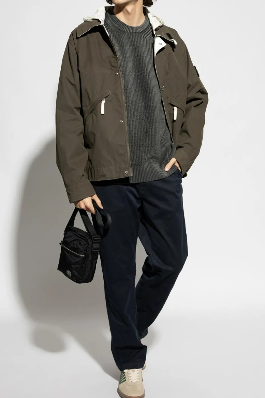 Stone Island CZARNY Spodnie z logo