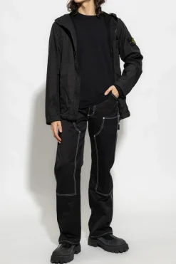Stone Island CZARNY Sweter z logo