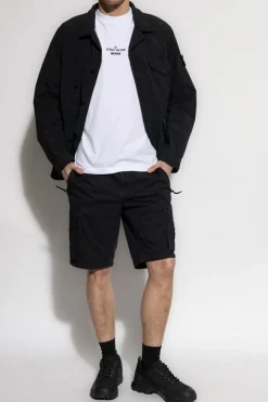 Stone Island CZARNY Szorty typu `cargo`