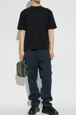 Stone Island CZARNY T-shirt z logo