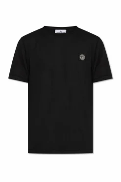Stone Island CZARNY T-shirt z logo