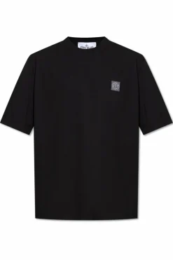 Stone Island CZARNY T-shirt z logo