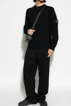 Stone Island CZARNY Wełniany sweter