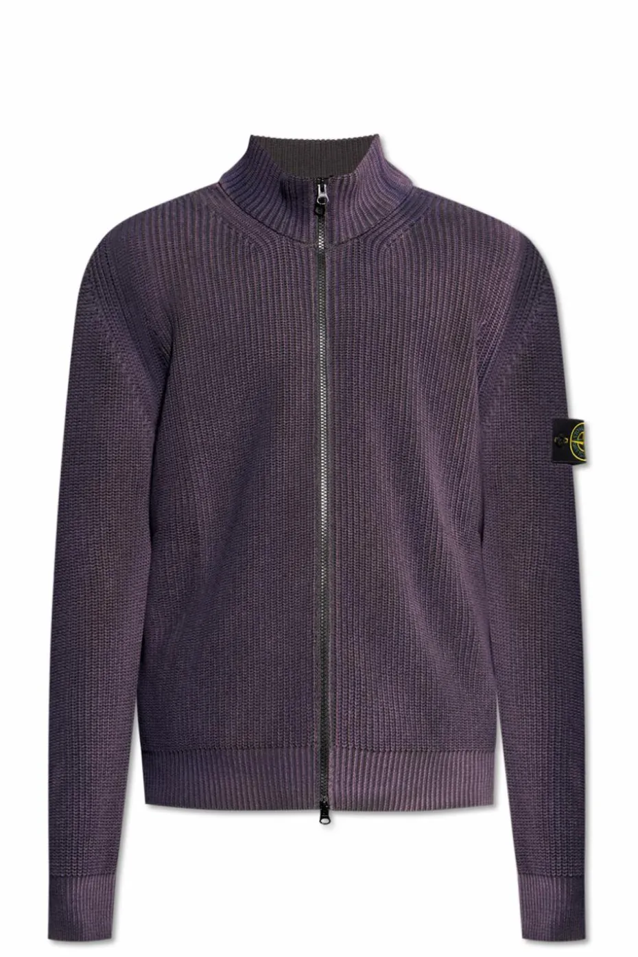 Stone Island FIOLETOWY Bawełniany kardigan