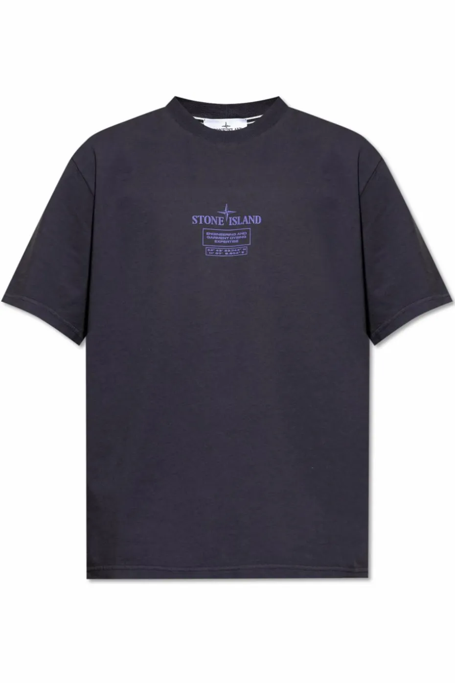 Stone Island FIOLETOWY T-shirt z logo