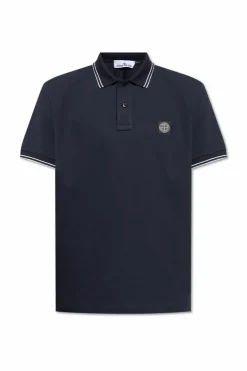 Stone Island GRANATOWY Bawełniane polo