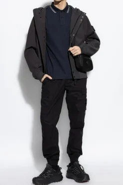 Stone Island GRANATOWY Bawełniane polo