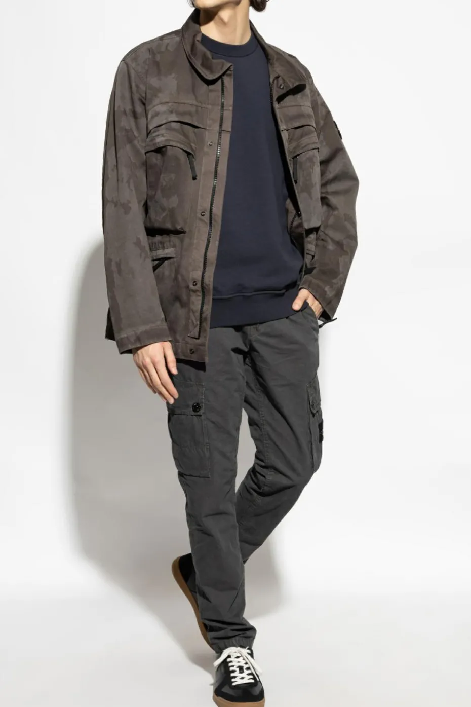 Stone Island GRANATOWY Bluza z logo