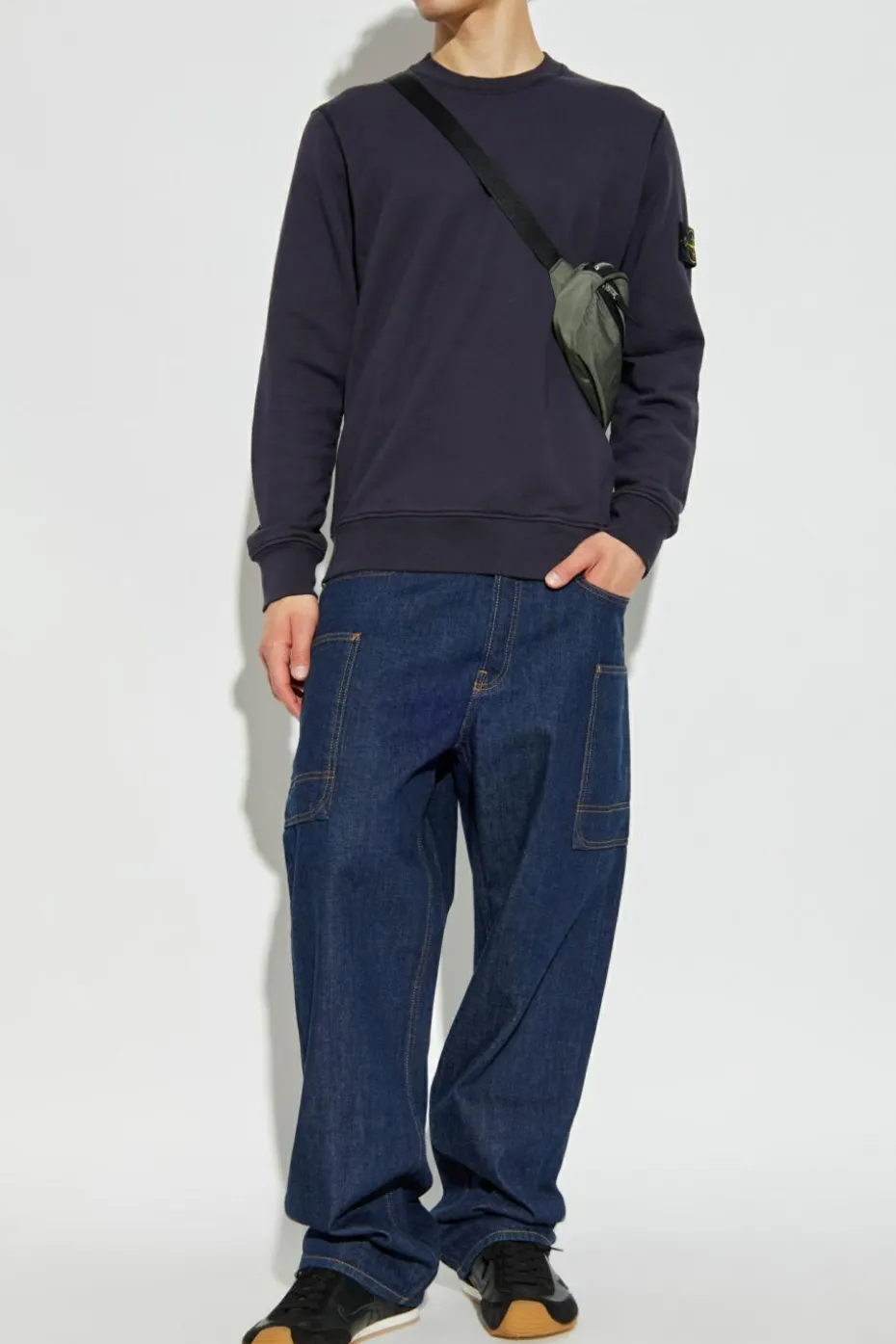 Stone Island GRANATOWY Bluza z logo