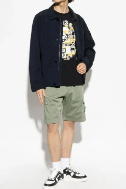 Stone Island GRANATOWY Kurtka z naszywką z logo