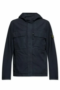 Stone Island GRANATOWY Kurtka `Vanvas Weave Cotton`