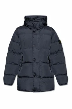 Stone Island GRANATOWY Kurtka puchowa "Garment Dyed`