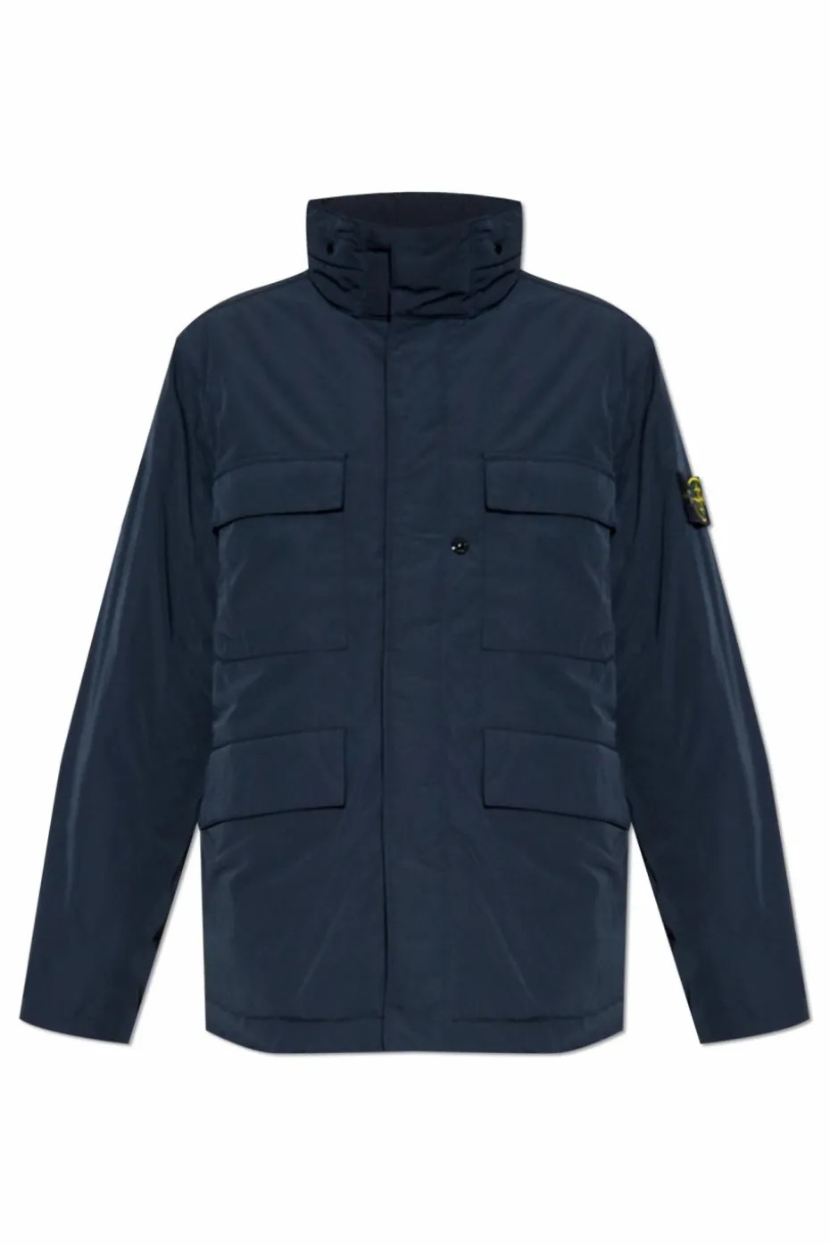 Stone Island GRANATOWY Kurtka ocieplana `Micro Twill`