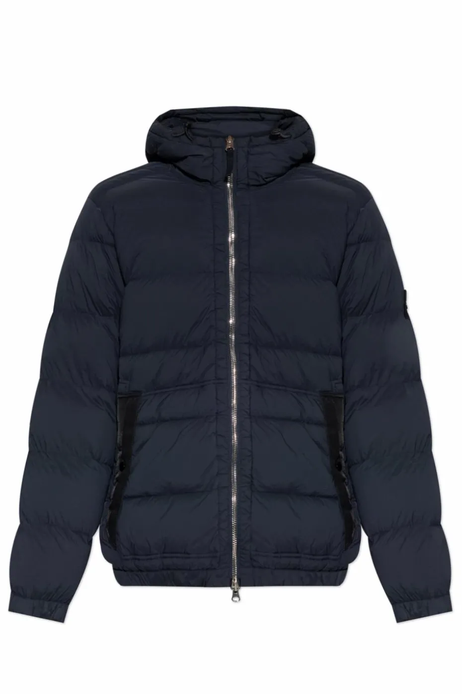 Stone Island GRANATOWY Kurtka puchowa z logo
