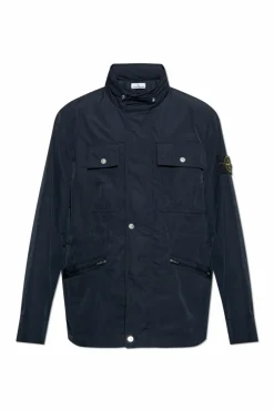 Stone Island GRANATOWY Kurtka `Micro Twill`
