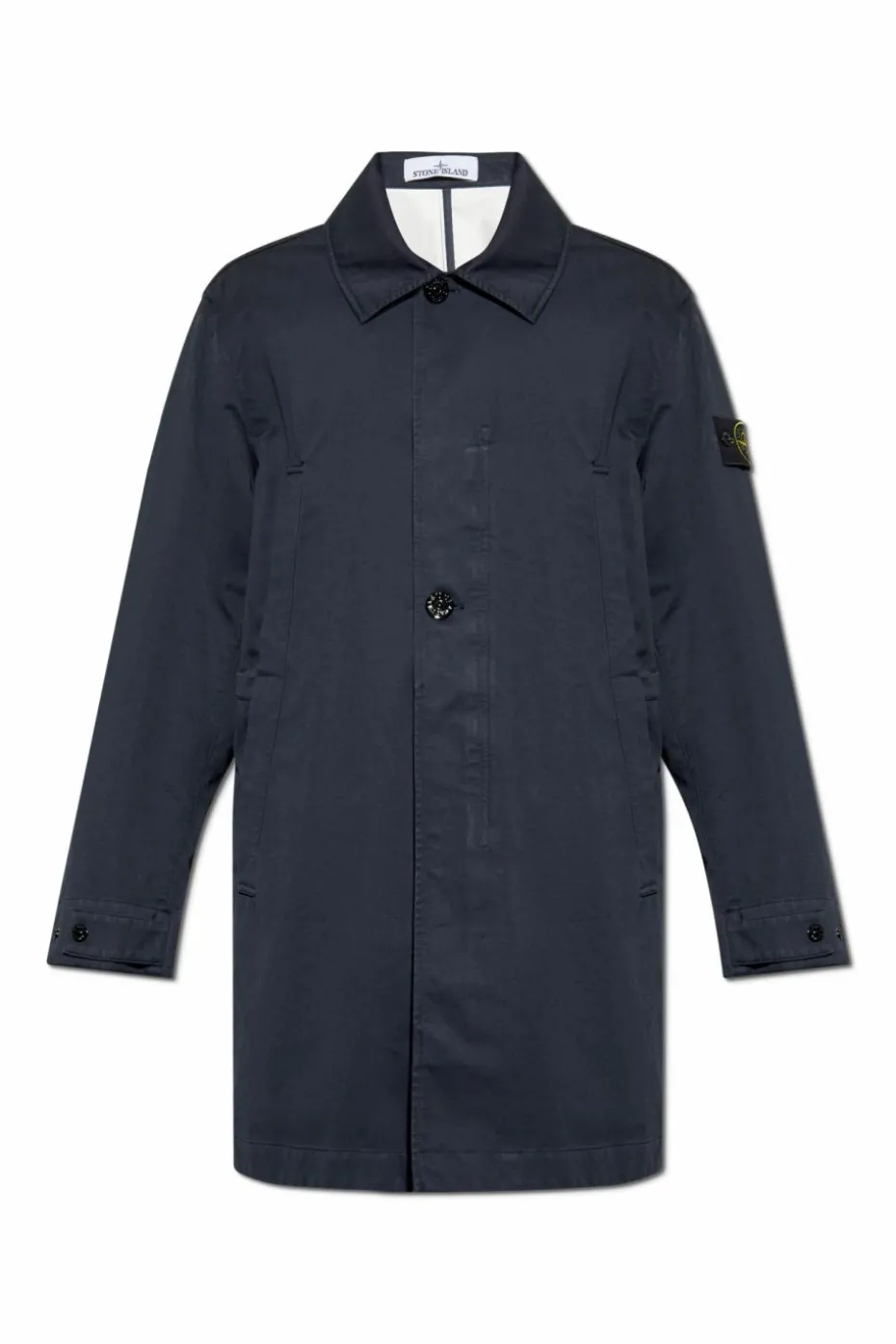 Stone Island GRANATOWY Płaszcz z logo