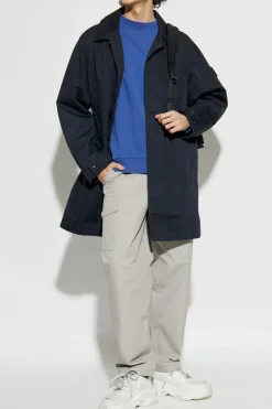 Stone Island GRANATOWY Płaszcz z logo