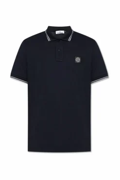 Stone Island GRANATOWY Polo z logo