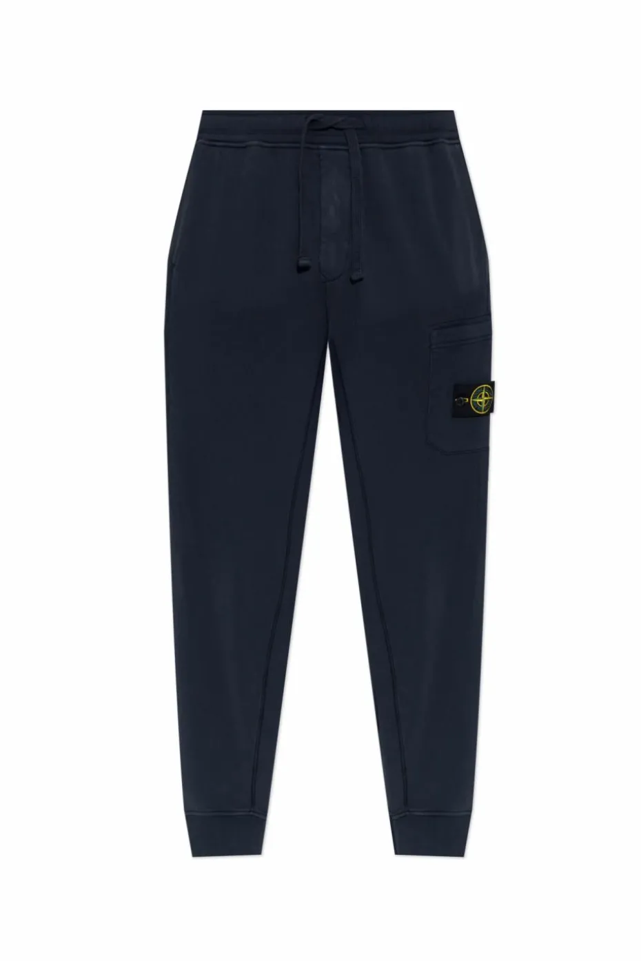 Stone Island GRANATOWY Spodnie dresowe z logo