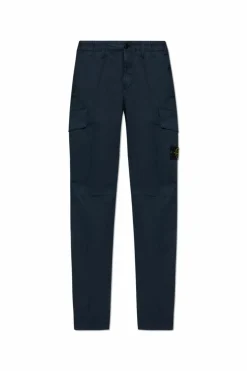 Stone Island GRANATOWY Spodnie z logo
