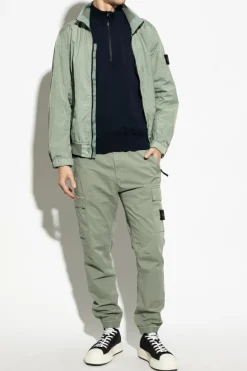 Stone Island GRANATOWY Sweter z logo