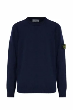Stone Island GRANATOWY Sweter z logo