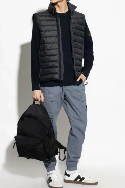 Stone Island GRANATOWY Sweter z logo